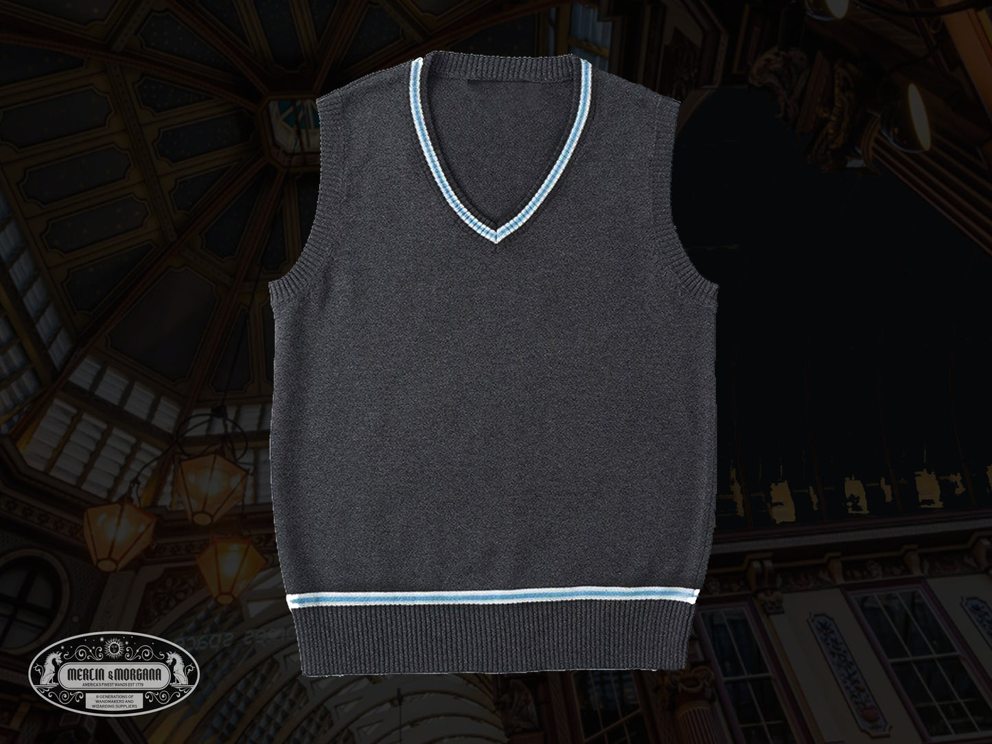 Blue & Silver House Sweater Vest