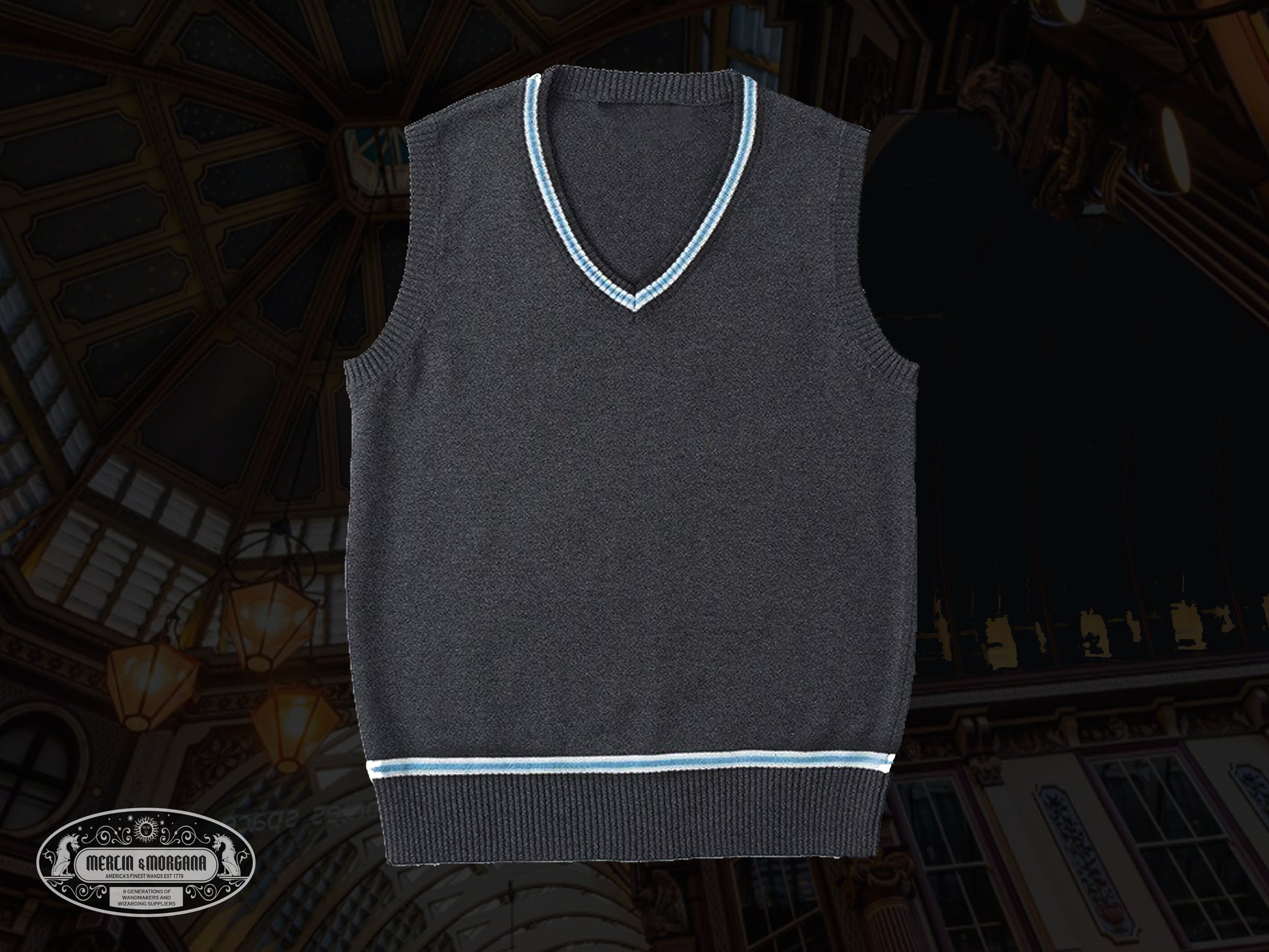 Blue & Silver House Sweater Vest