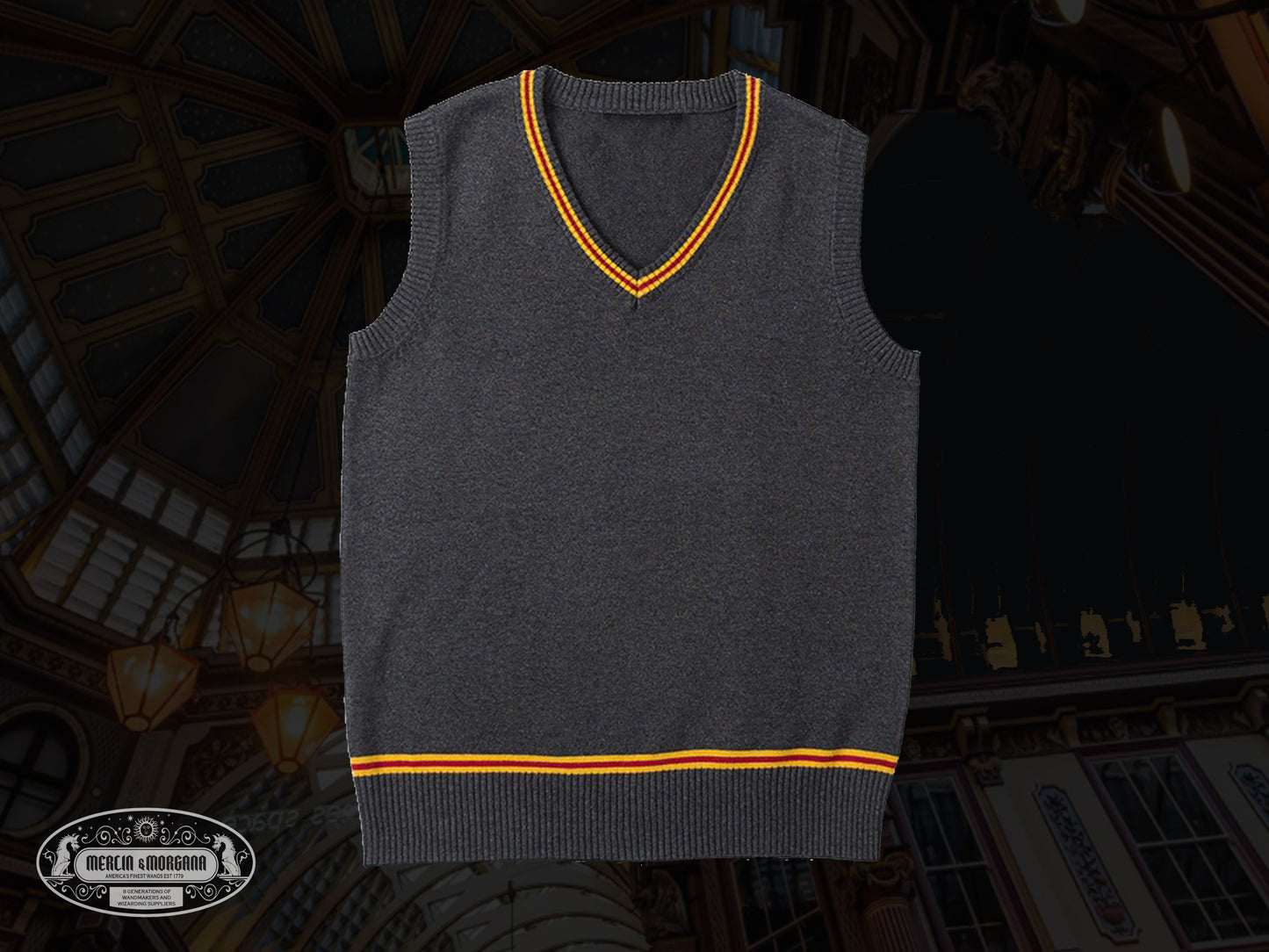 Red & Yellow House Sweater Vest