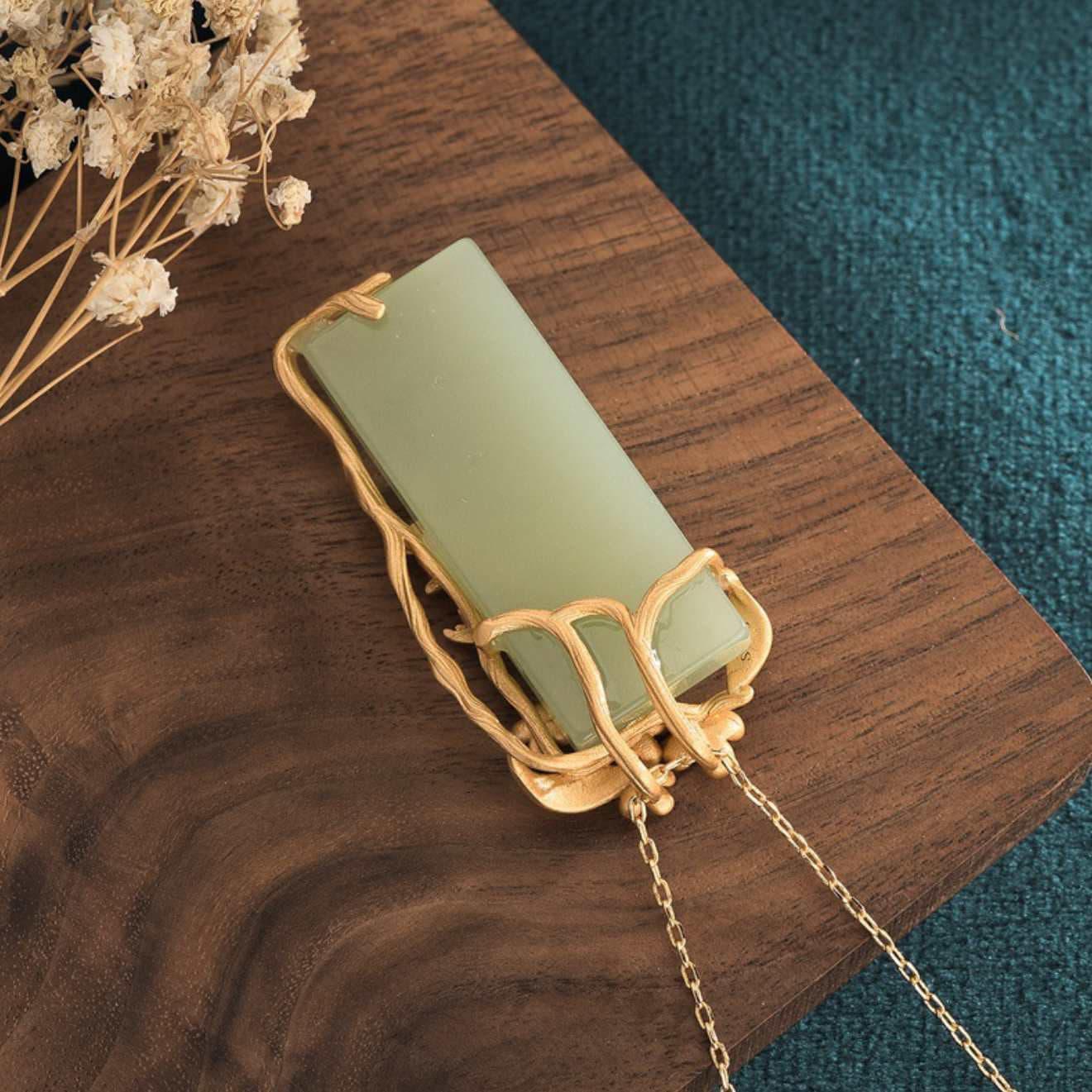 Gold Phoenix Jade Necklace