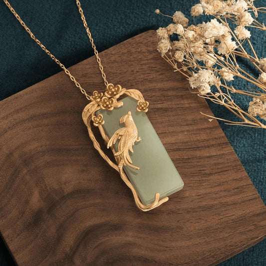 Gold Phoenix Jade Necklace