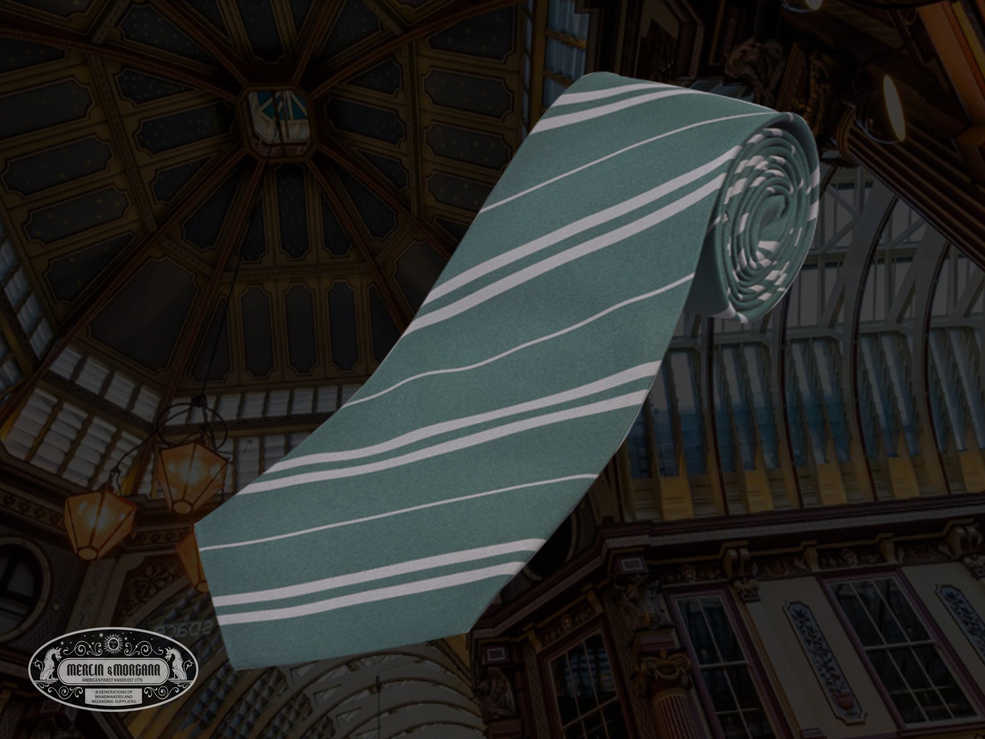 Green & Silver House Tie