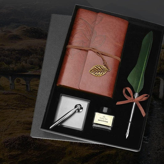 Premium Quill & Leather Book Set