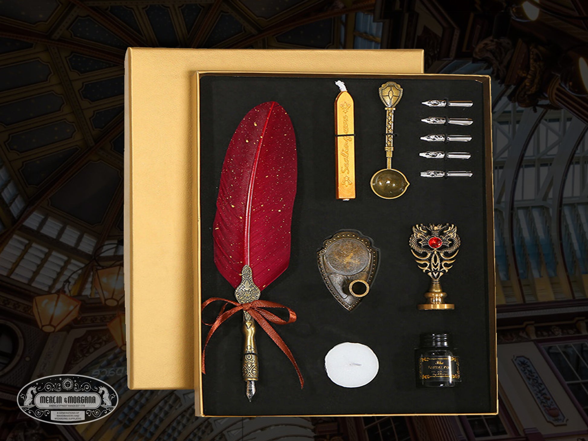 Red & Gold House Quill Set